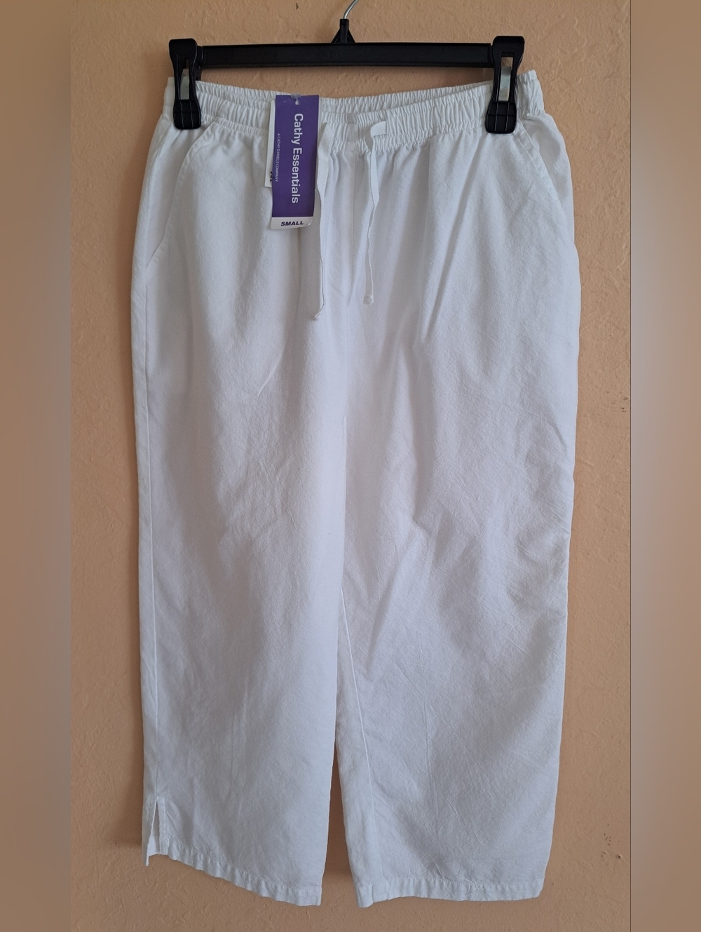 Cathy Essentials Casual Women's White Drawstring Sweatpants by Essentials